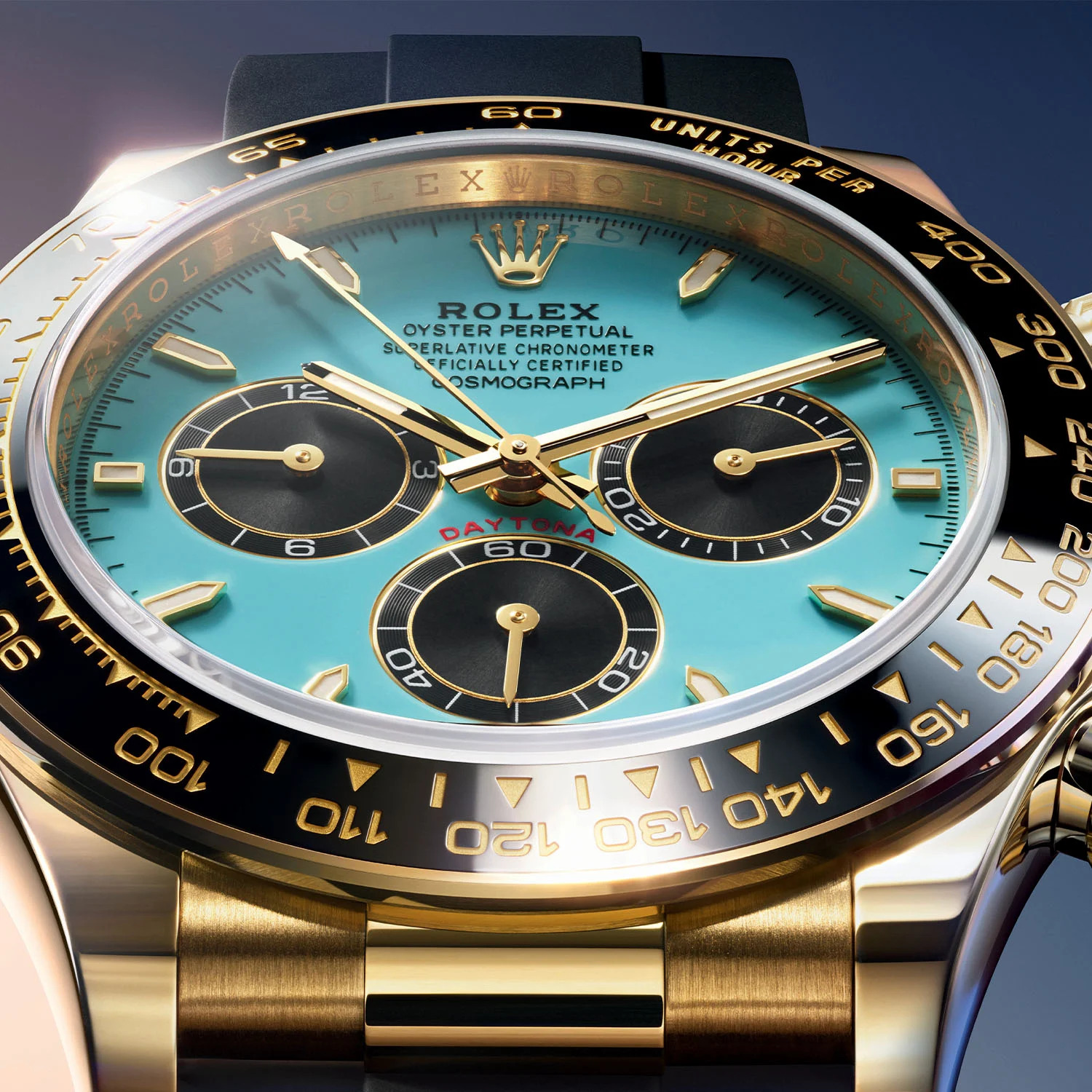 Rolex Daytona Yellow Gold with Turquoise Blue Lacquer Dial 126518LN Replica